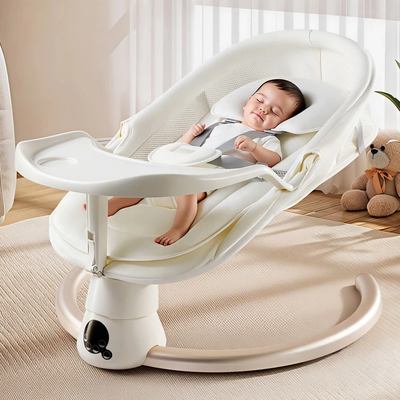 Baby Swings for Infants, Bluetooth Baby Bouncers with Music Speaker 5 Speeds and Remote Control Baby Electric Rocking Chairs