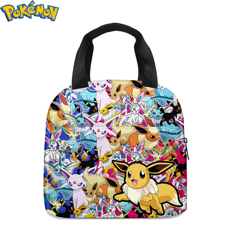 Anime Pokemon Pikachu Large Capacity Lunch Bag Students Cartoon Lunch Box Kawaii Tote Bag Ice Bag Children Birthday Gifts