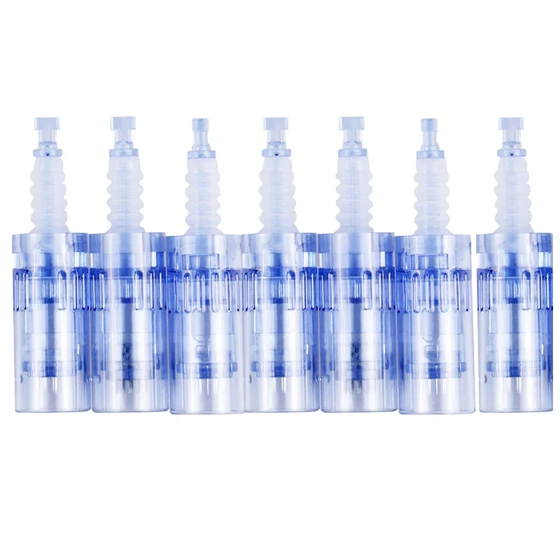 Ersatzkartuschen für Derma Pen, 100 Stück, Nano 3D Microneedling, blaue Spitzen, Bajonettverschluss, 9/12/36/42 Nadeln für die Gesichtspflege. – Detail 5