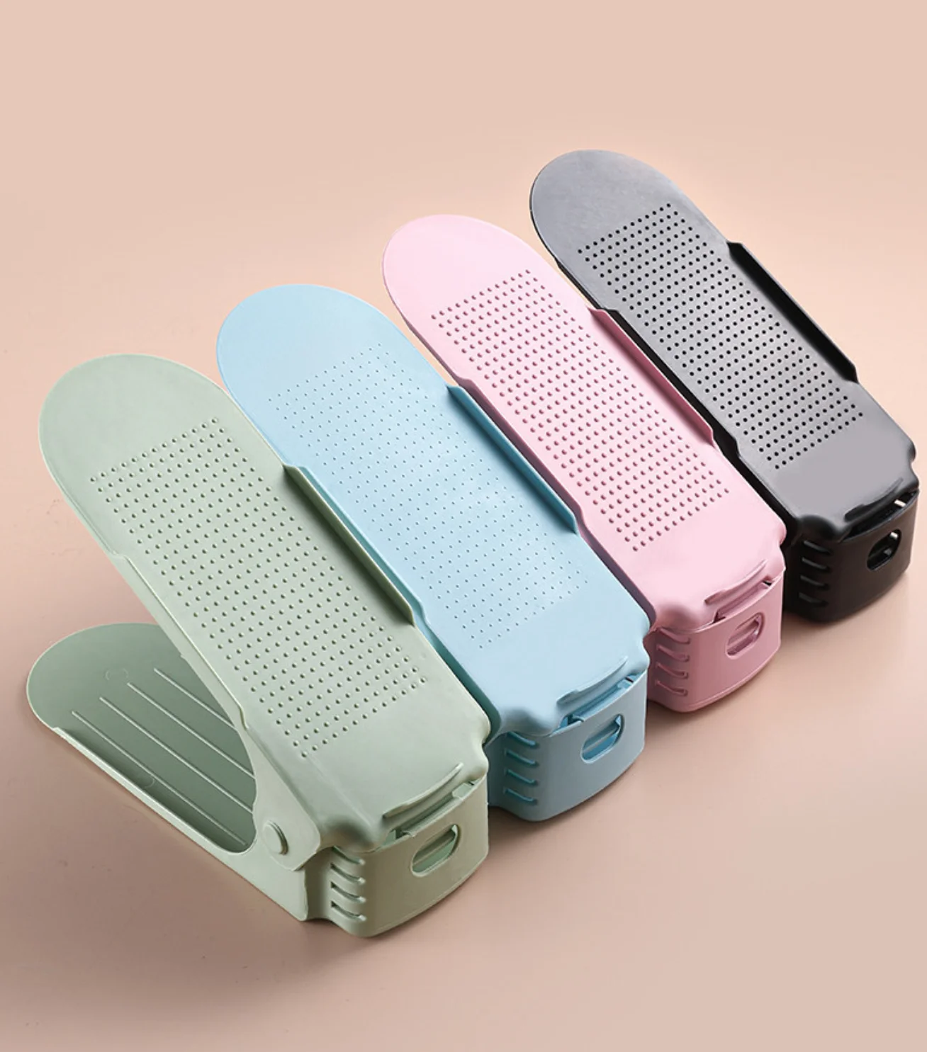10Pcs Shoe Stacker Adjustable Shoe Slots Organizer Shoes Slots Space Saver Double Deck Rack Holder For Home Closet Organization