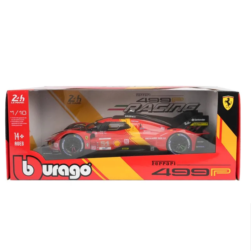 Bburago 1:18 24 heures du mans champion car ferrari 499p #50 #51 legierung rennwagen modell kollektion druckguss modell auto geschenk