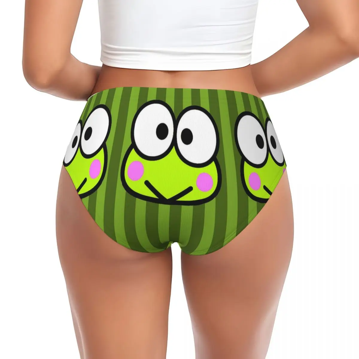 Custom Women's Keroppi Big-eyed Frog Panties Comfort Briefs Underwear