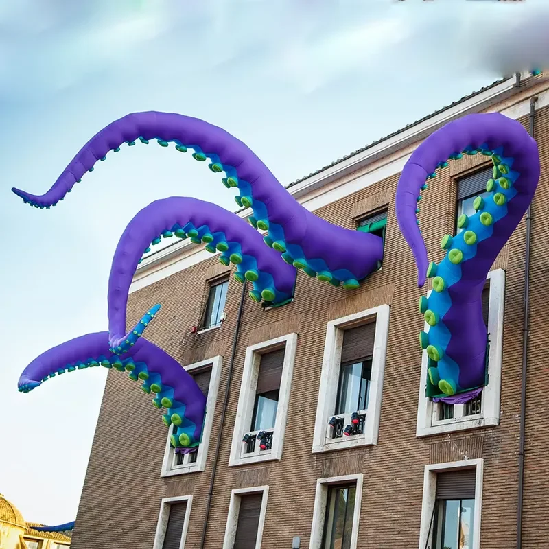2026Giant Purple Inflatable Octopus Tentacle with Blower for Halloween Outdoor Events Commercial Performance Stage Roof Party