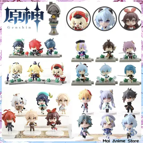 Figura de acción de Anime Genshin Impact Kawaii Paimon Amber Klee Kelly, modelo de estatuilla de juego lindo, juguetes para niños, regalos para el Día de los niños