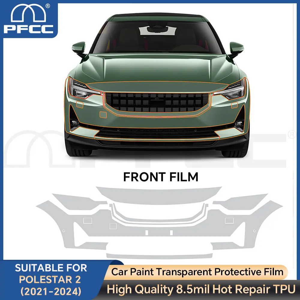 Pre Cut PPF For Polestar 2 2021-2024 TPU Car Paint Protection Film Transparent Kit Clear Decal Body Sticker Repair Accessories