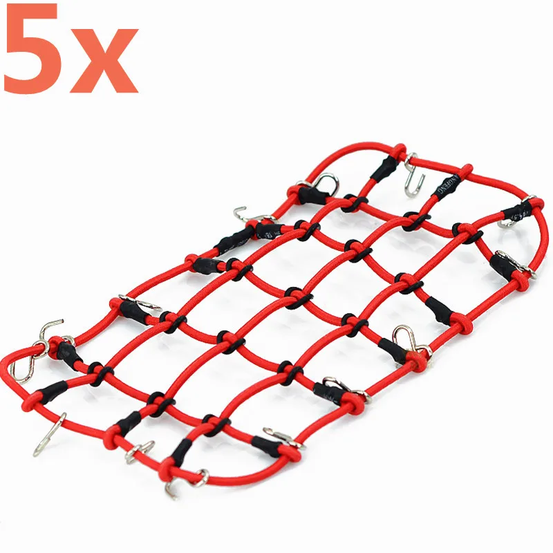 

5pcs 1/10 Scale RC Rock Crawler Climbing Elastic Bungee Luggage Rack Net ForTraxxas TRX-4 D90 SCX10 90046 KM2 Car Accessories