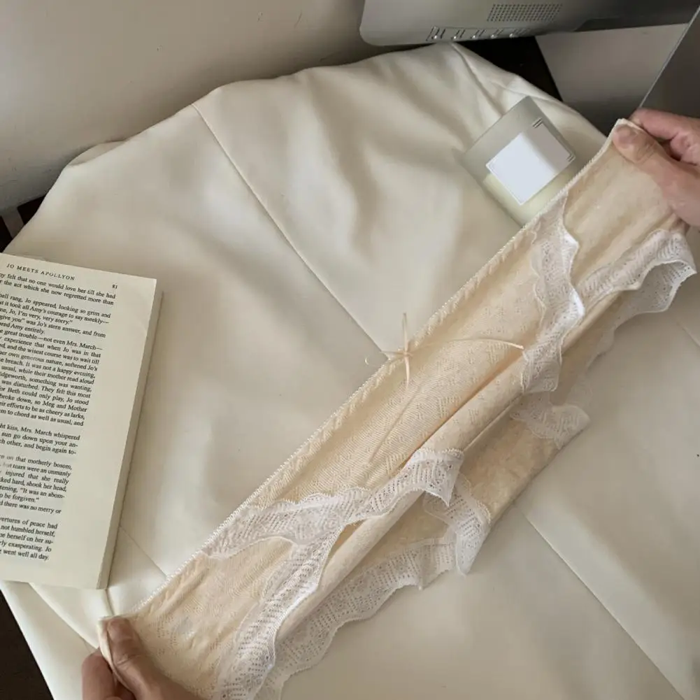 여성 피부 친화적 인 팬티 편안한 여성 코튼 속옷 레이스 중반 허리 비키니 팬티 소프트 스트레치 전체 팬티 원활한