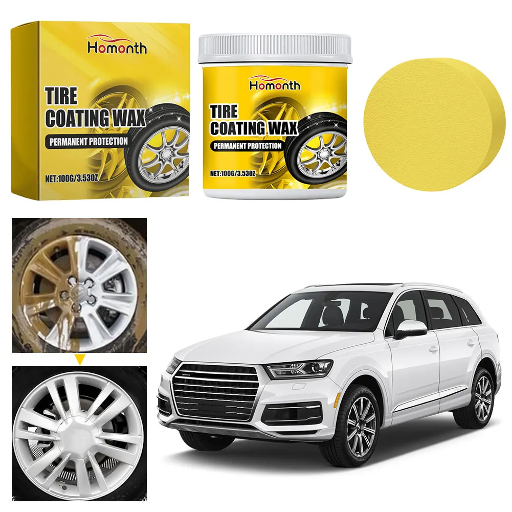 

100g Auto Wheel Cleaner Paste Tire Protection Coating Solution Agent Tire Shine Applicator Cleaner for Car Motorcycle RV