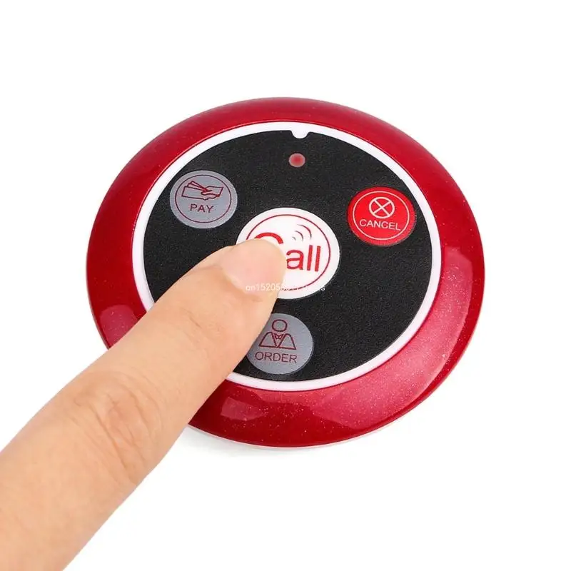 Wireless Restaurant Pager Waiters Calling System 433 MHz Wireless Call Button Dropship