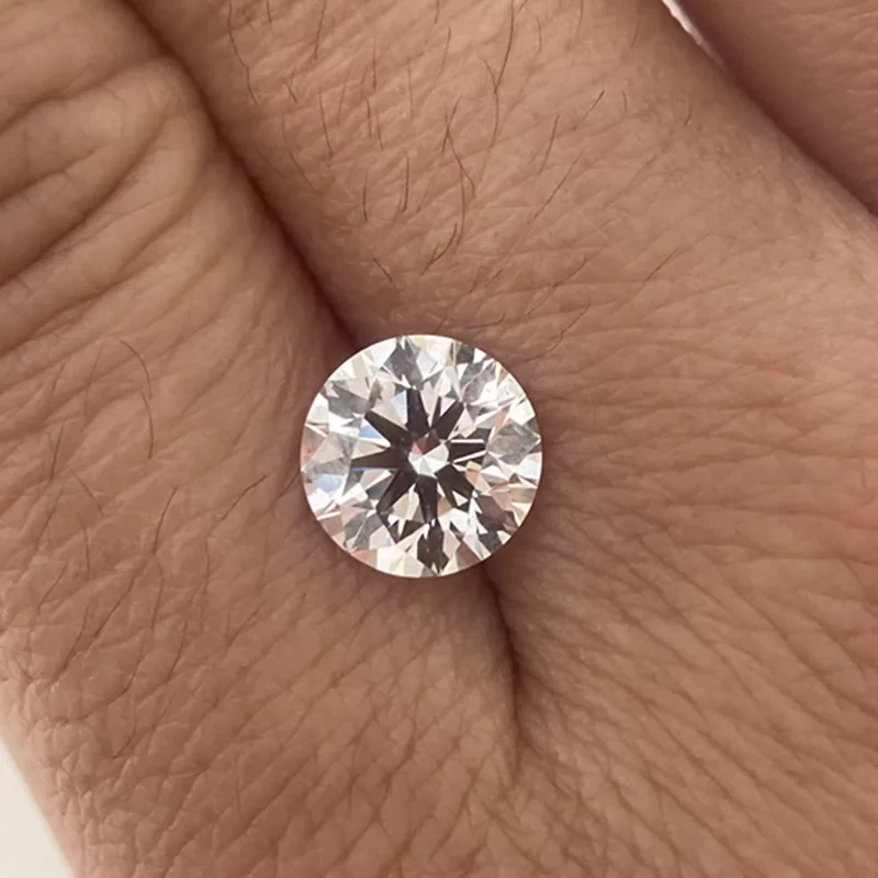 Super White Sapphire Stone 10.0mm Round Cut Test Mohs Hardness Gems For Jewelry Making/Collection/Display/Gift Precious Stones