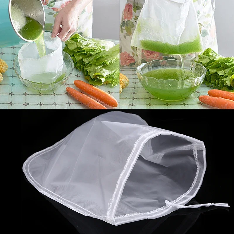 1pc 30*30cm Empty Tea Bags with String Teaware Filter 200 Micron Nylon Cooking Teabags for Herb Tea Soup Flavoring Kitchen Tool