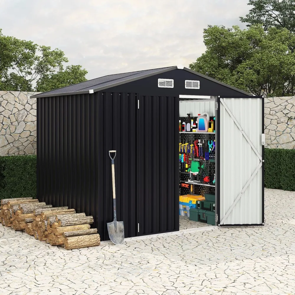 6x8 FT Metal Storage Sheds Outdoor, Yard Sheds Metal Garden Shed Kit, Metal Tool Shed with Lockable Door, Customized