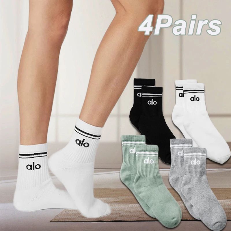 2024 yoga socks medium tube socks pure cotton casual towel bottom sports socks breathable soft and comfortable couple