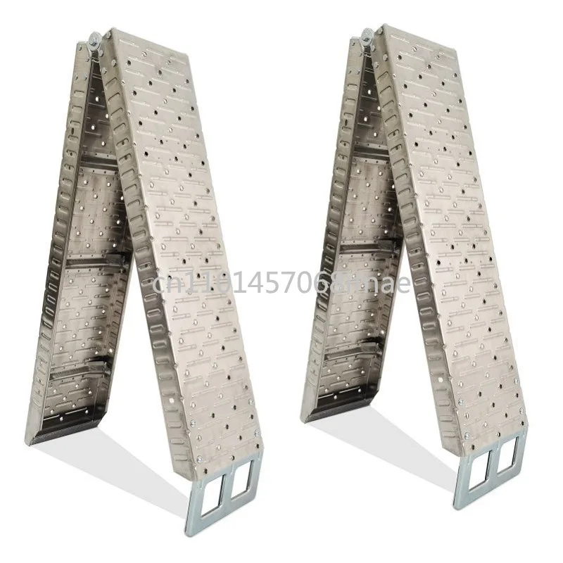 1PC ATV Loading Ramps Aluminum Ladder 750 lbs Capacity Scrambling Pickup Trucks Folding Ramps For Lawn Mower Trailer Motorcycle