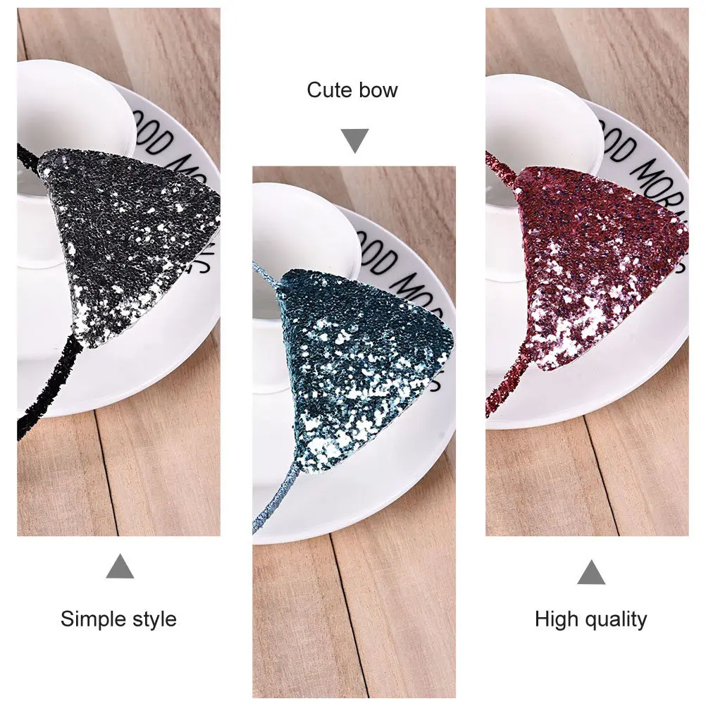 

Набор из 4 повязок на голову с кошачьими ушками и пайетками для вечеринок, фестивалей, косплея, фотосессий, сценических выступлений – стильный и милый аксессуар для девочек