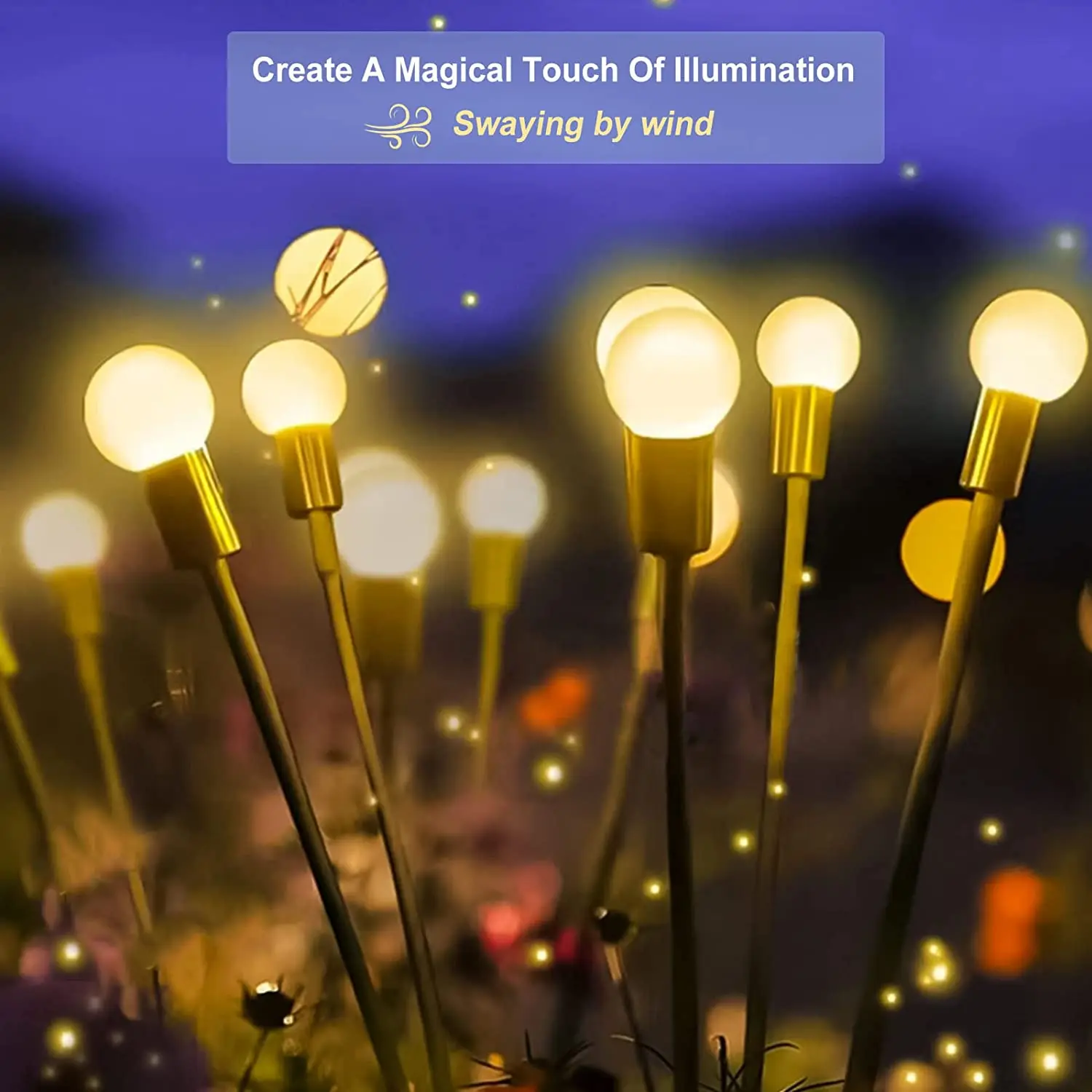 12 luces LED solares de luciérnaga, luz Solar de fuegos artificiales para jardín, luz oscilante impermeable para Patio, decoración de caminos