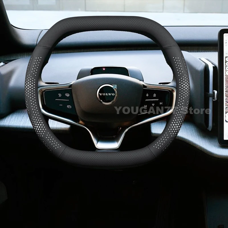 

Double D-type Car Steering Wheel Cover For new Volvo EX30 2024 2025 Leather Auto Steering Wheel Volvo EX30 Accessories 2025