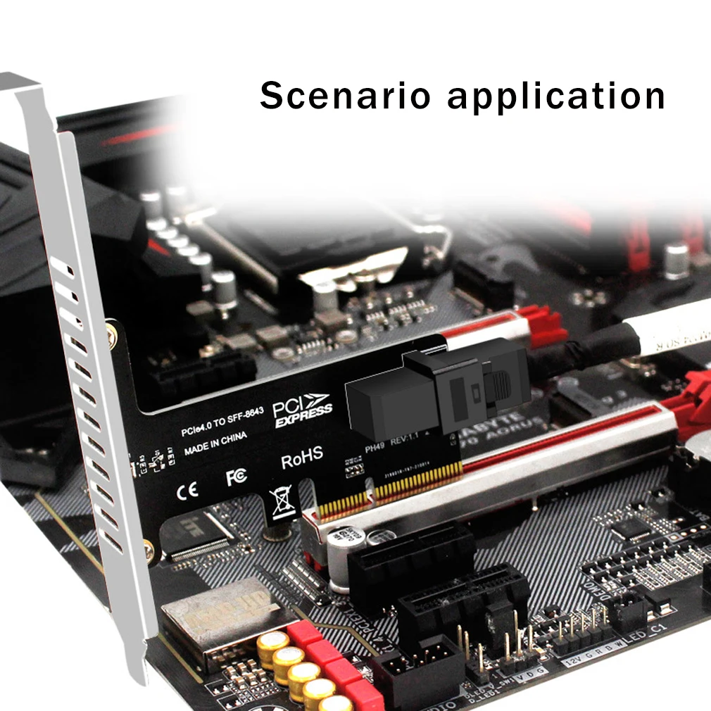 การ์ด Pcie X4 To SFF-8643การ์ด U.2 Nvme SSD Solid State Hard Disk Adapter สำหรับสล็อต Pci-E X4/X8/X16