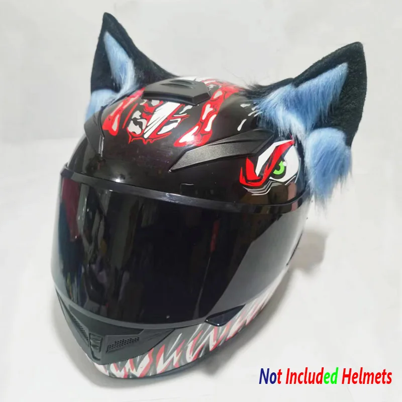 LYNMTPJ Oreilles De Chat Pour Casque Moto - Autocollants Mignons En Peluche