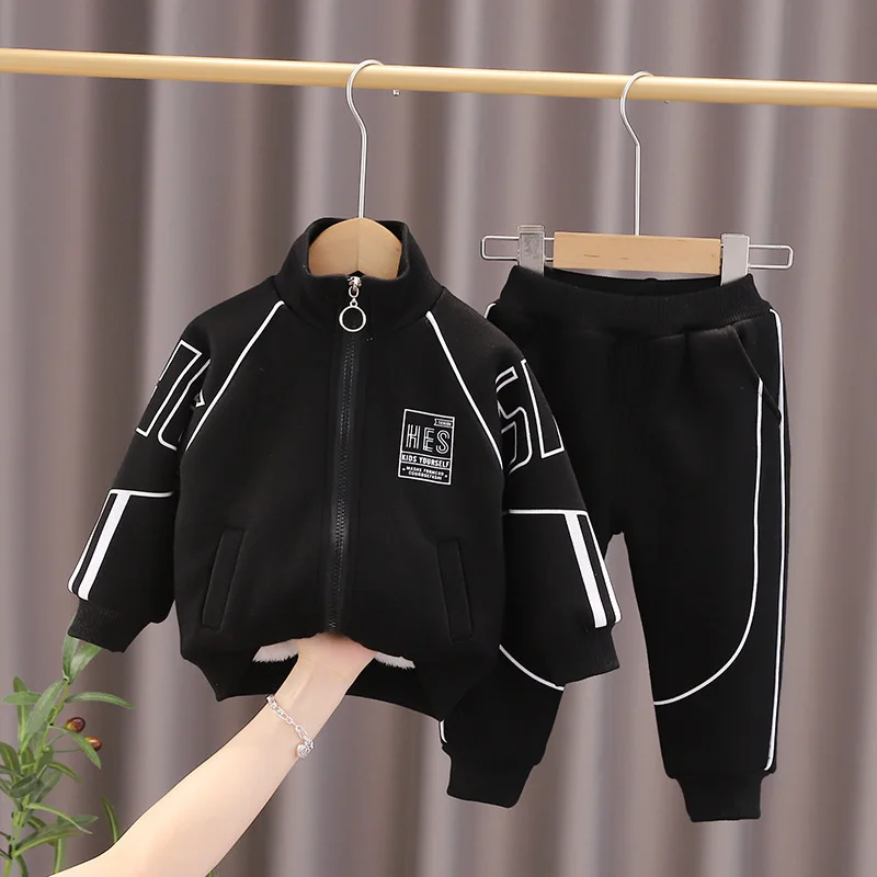 Boys Suit Coat+Pants Cotton 2Pcs/Sets 2023 Spring Autumn Sport Suits School Toddler Children Clothing