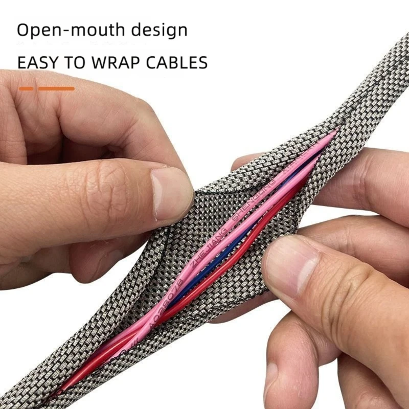 Tinned Metal Cable Cover Metal Texture for Chew Wear and Desk Cable Routing K1KF