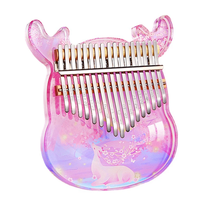 17 21 Keys Crystal Acrylic Kalimba Cute Pink Thumb Piano for Gilrs Beginner Finger Piano Child Mini Kalimba Musical Instruments