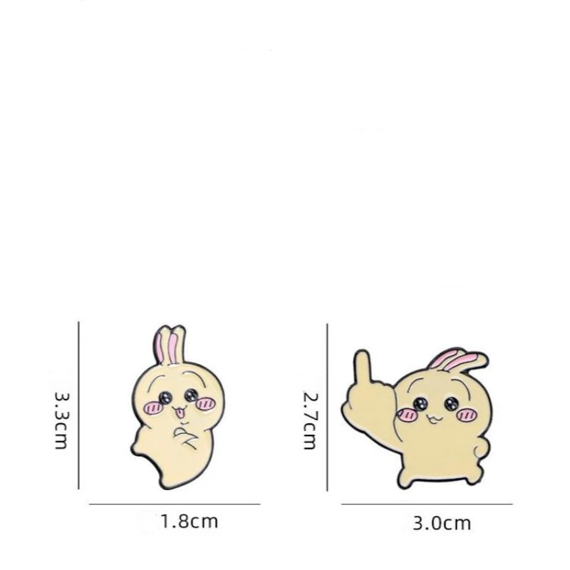 Cute Cartoon Rabbit Enamel Brooch Creative Animal Middle Finger Sweet Lapel Pin Badge Backpack Clothing Hat Accessories