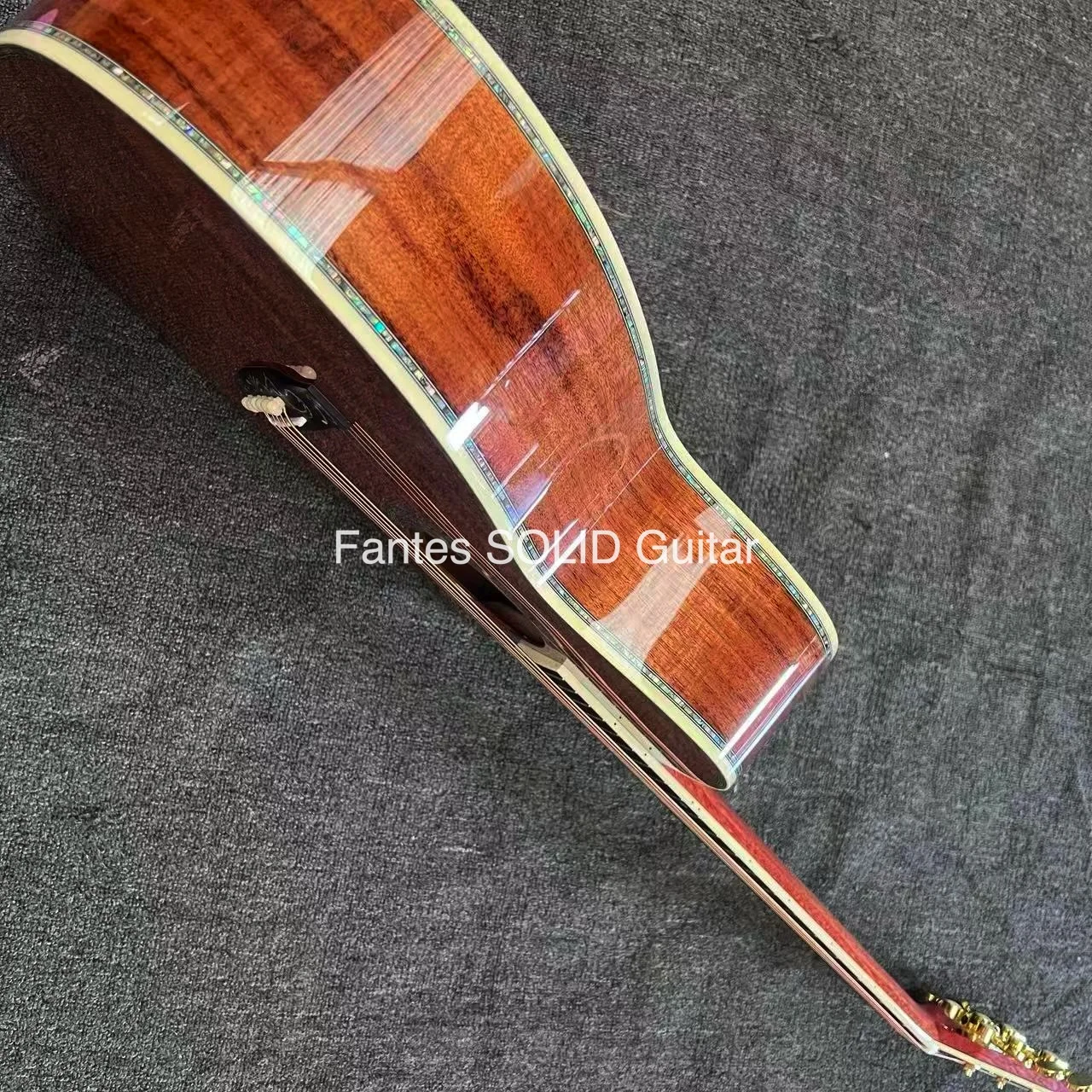 IN STOCK Guitar Ready Ship High Quality 40-Inch Acoustic Guitar All Solid Koa Wood Cutaway Style, SOLID KOA Back Side - view 4