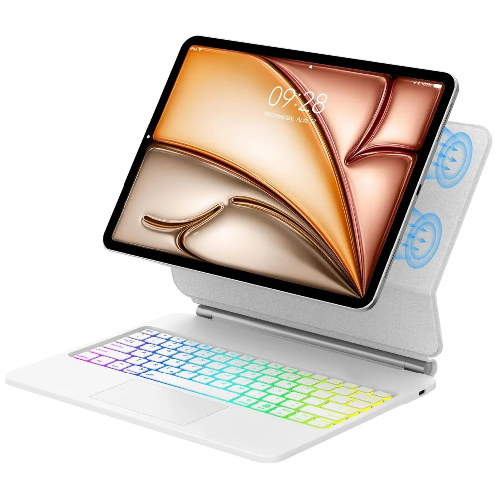 

Чехол с волшебной подсветкой для клавиатуры для iPad Mini 7 mini 6 A17Pro 2024, 8,3 дюйма, плавающая магнитная подставка, чехол с мультисенсорным трекпадом Teclado