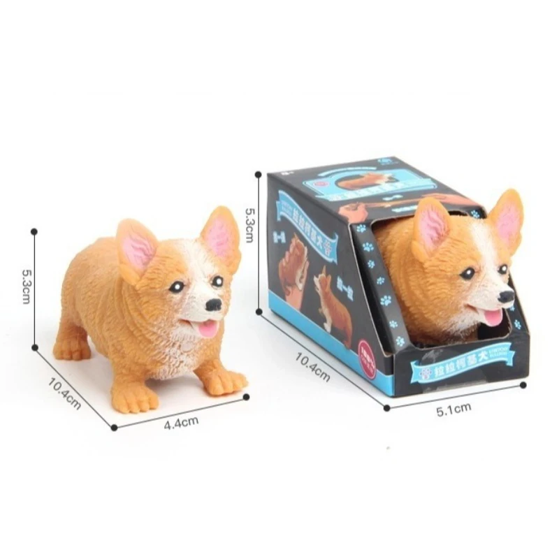 1PC Unzip Corgi Dog Modeling Creative Color Boxed Dog Decompression Pinch Music Toys Cute Desktop Ornament Birthday Gifts