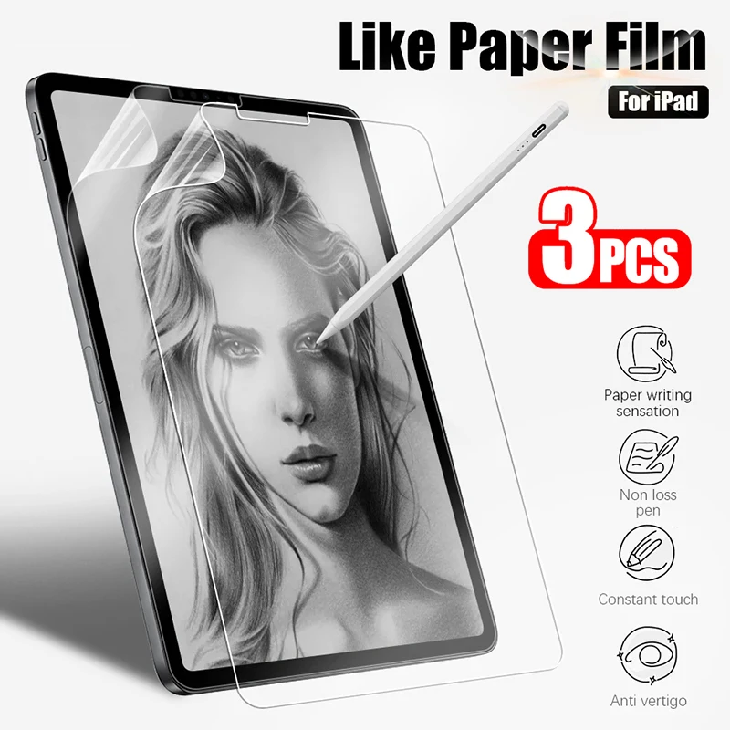 3 Stück Papier-Displayschutzfolie für iPad Pro 12.9 2022 2021 2020 2018 2017 2015 Malerei für Pro 12.9 6. 5. 4. 3. 2. 1