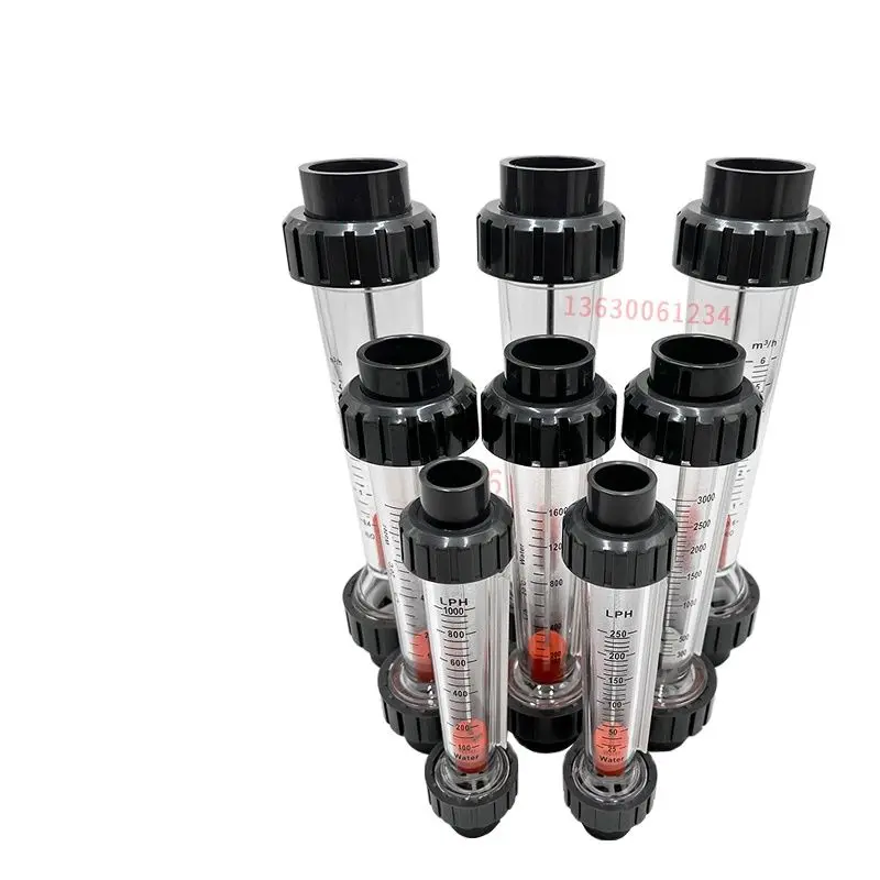 1PC PVC Rotameter LZS-DN15 20 25 32 Connector Water Plug Pipeline Type Flowmeter Liquid Measuring Tools