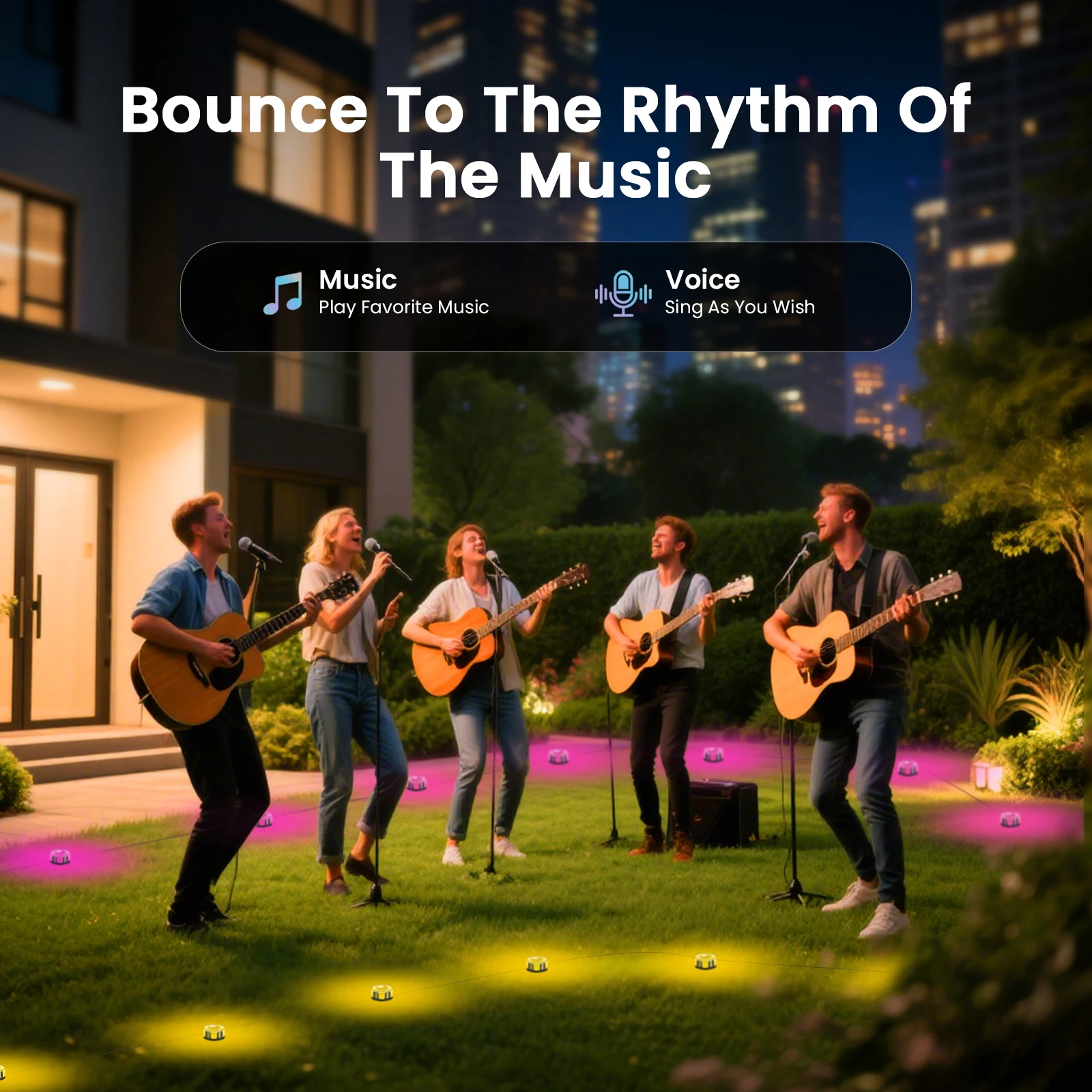 RGBCCT LED Ground Lawn Light Waterproof 15M 30M 60M 90M Bluetooth APP Remote Control Magic Color Christmas Lawn/Floor Lights