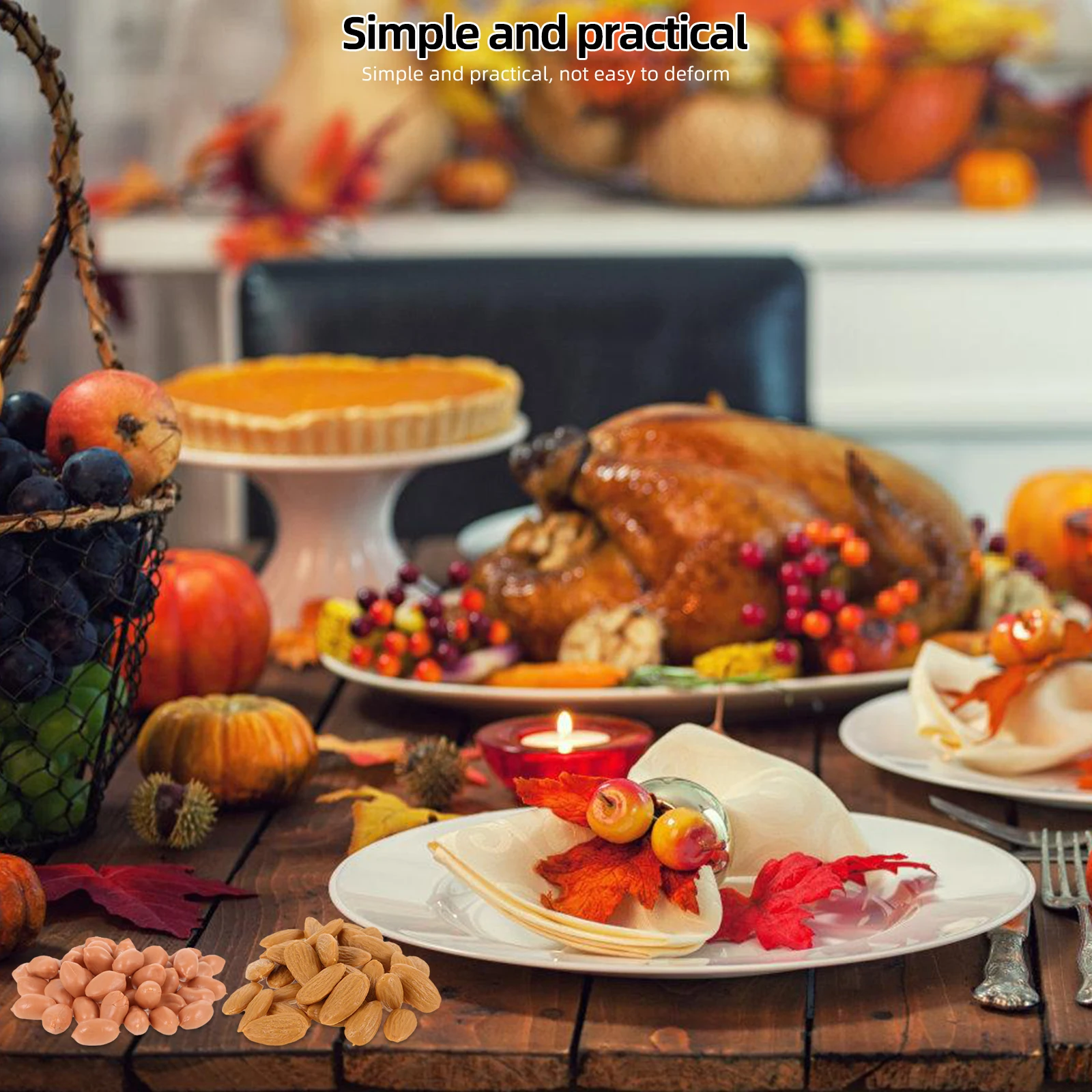 

Home Decor Simulated Nut Decoration Fake Walnuts Tabletop Centerpiece Cashew Faux Food Lifelike Peanut Model