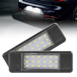 2x Canbus LED License Number Plate Light Xenon White Car Lamp For Citroen C2 C3 C4 C5 C6 C8 For Peugeot 106 1007 307 308 406 407