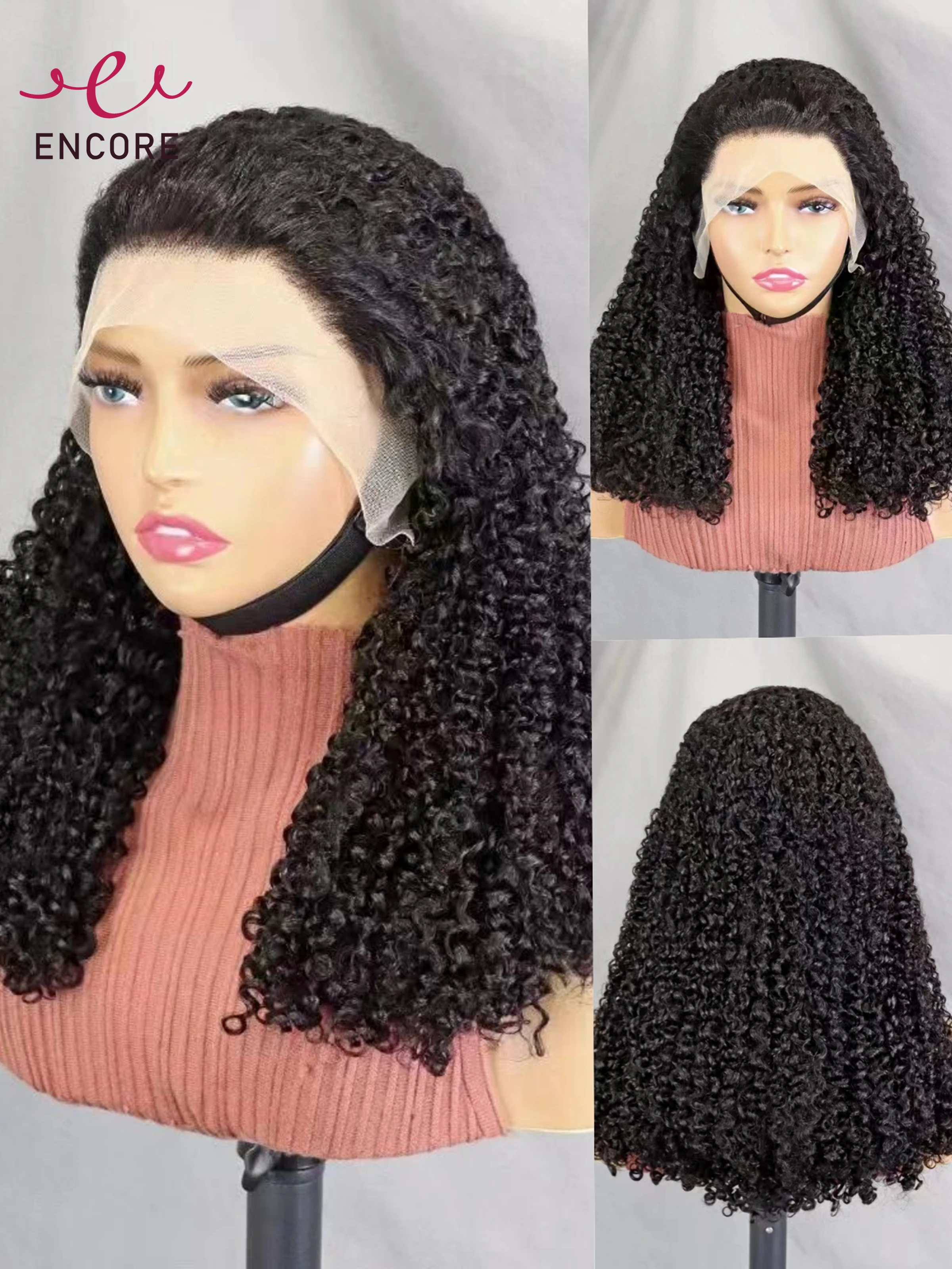 Natural Pixie Curly Human Hair Wigs Transparent 13x4 Lace Frontal Wigs 12-22 Inch 250% Density Curly Hair Wigs For Black Women