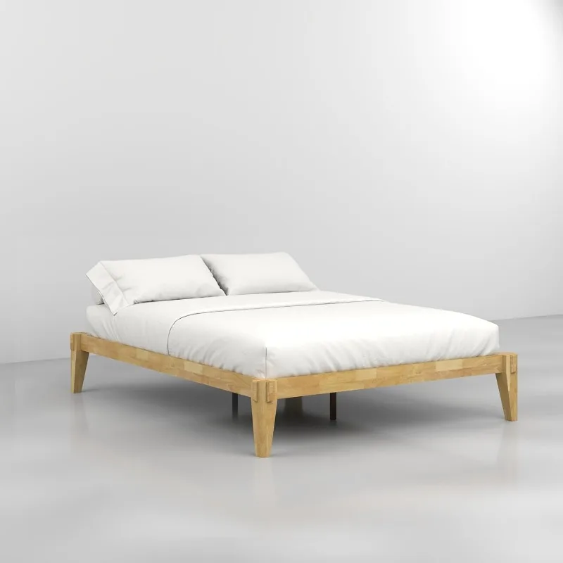 14” Queen Bed Frame  Solid Wood Platform Bed  Japanese Joinery Bed Frame Wood Slat Support  No Box Spring Needed