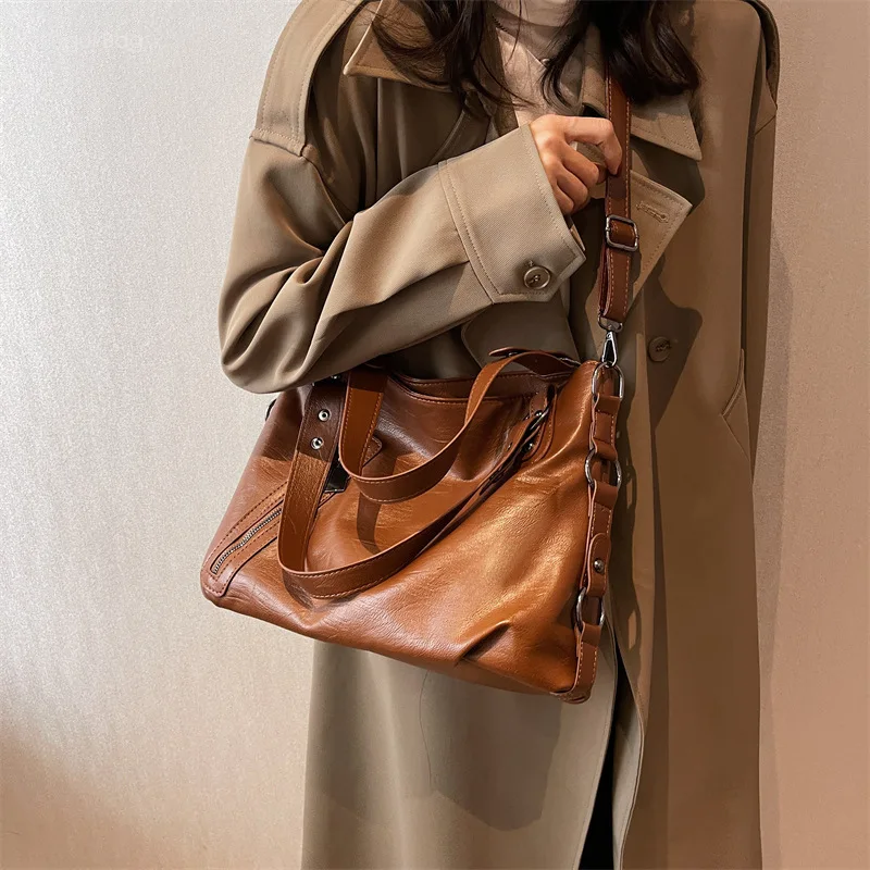 Women's One Shoulder Handbag Tote Bag Fashionable and Trendy Simple Large Capacity Korean Edition Commuting Leisure and Shopping