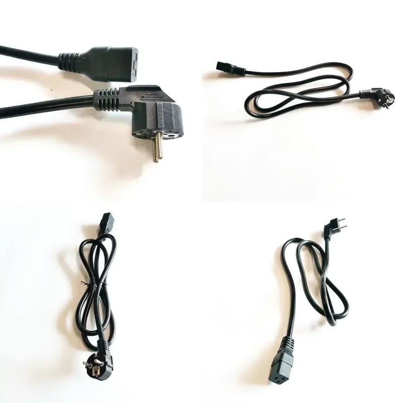 European 3 Prong Round Plug to C19 Extension Cable Eu Ac Approval Power Cord Cable