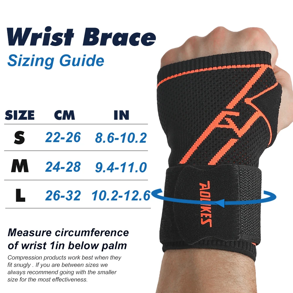 1Pcs Wrist Brace, Elastic Wrist Support with Strap, Adjustable Compression Wrap Relieves Pain, Tendonitis, for Men Women