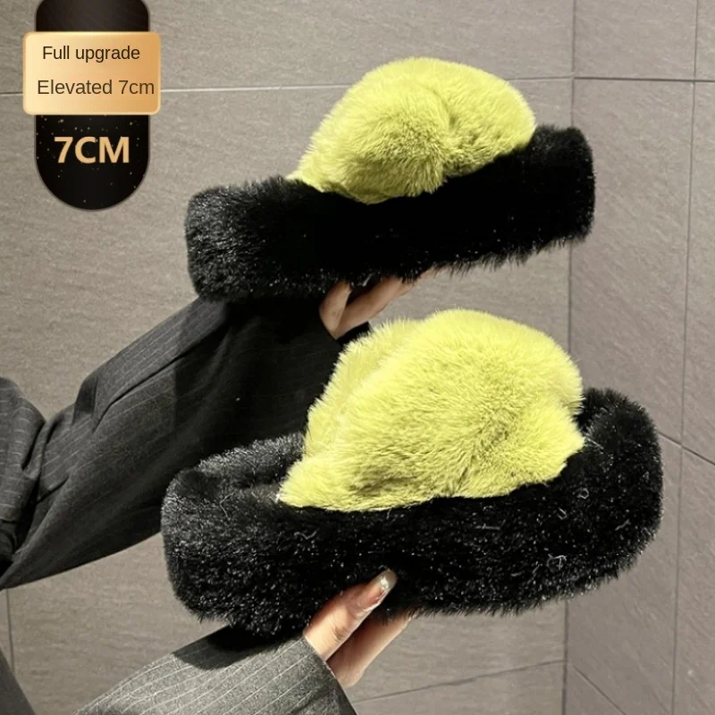 Kruis Open Teen Fuzzy Pluizige Huis Slippers Voor Vrouwen Gezellig Traagschuim Pluche Kriskras Kruis Harige Slippers