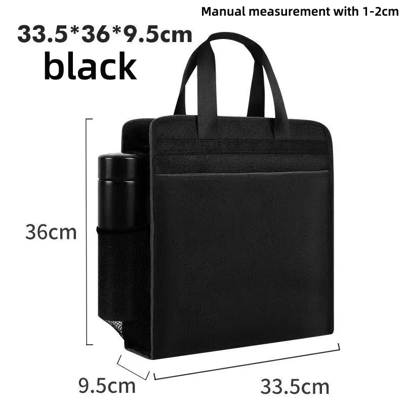 Business File Bags Thickened 3D Large Capacity File Bags A4 Vertical File Bags School Office Black Blue Red