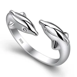 Silver Color Dolphin Ring Simplicity Fashion Exquisite Student Girlfriend Jewelry Accessories Wedding Party