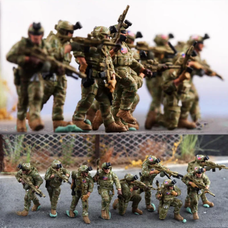 

1/72 Scale US Rangers Special Operations Team Soldiers 9 Simulation Resin Model Collcetion Display Suitable For Tank Scenes