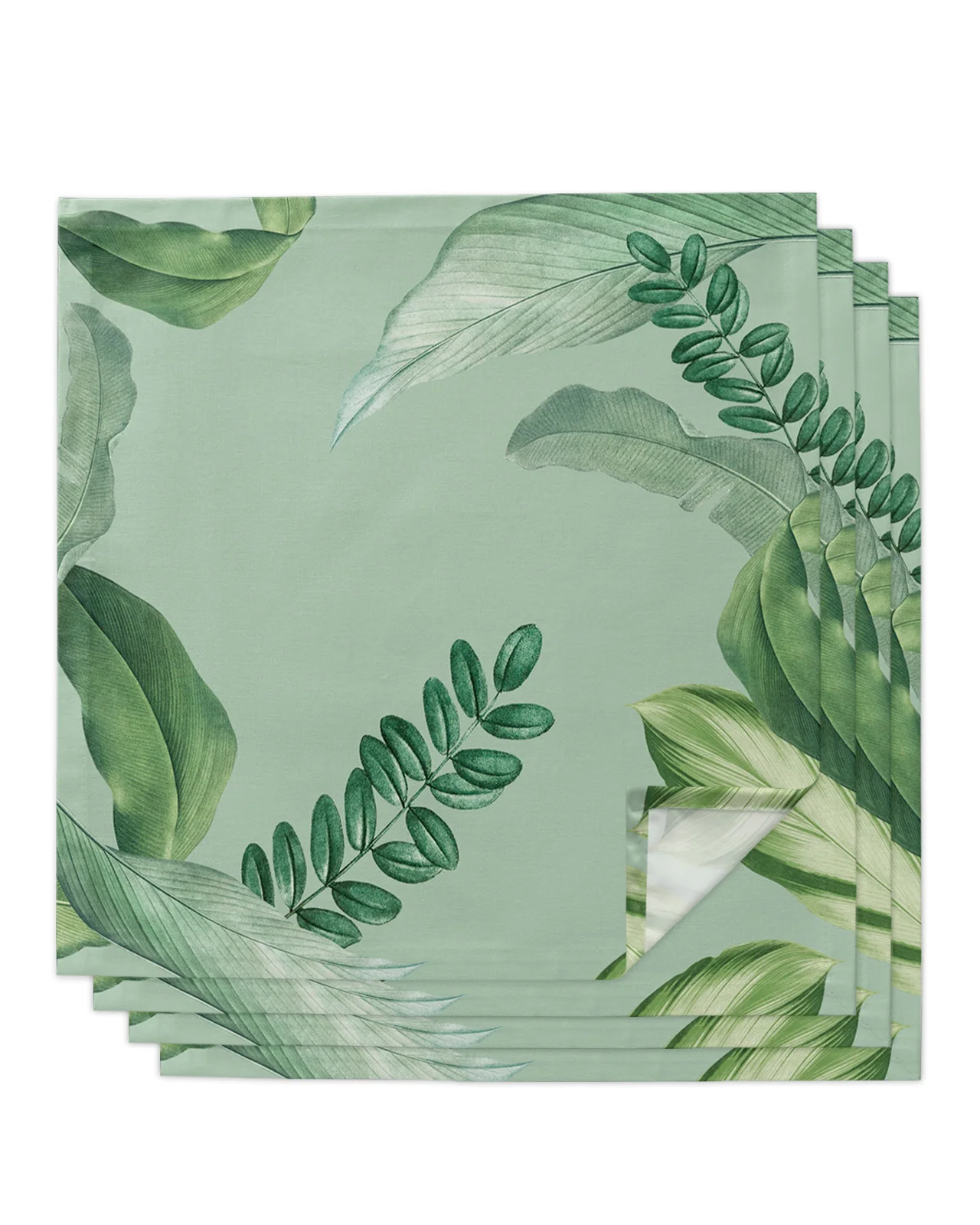 

4pcs Nordic Banana Leaf Tropical Square 50cm Table Napkin Party Wedding Decoration Table Cloth Kitchen Dinner Serving Napkins