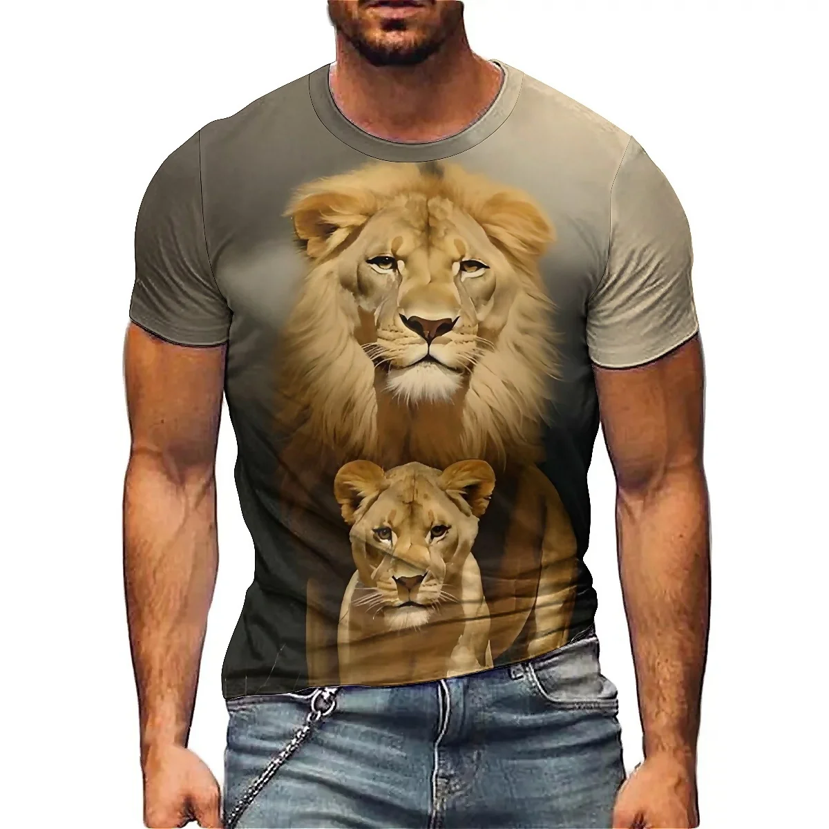 Men's 3D Printed Short Sleeve T-Shirt - Christmas Abstract Dizzy Pattern, 3D Loose Fit