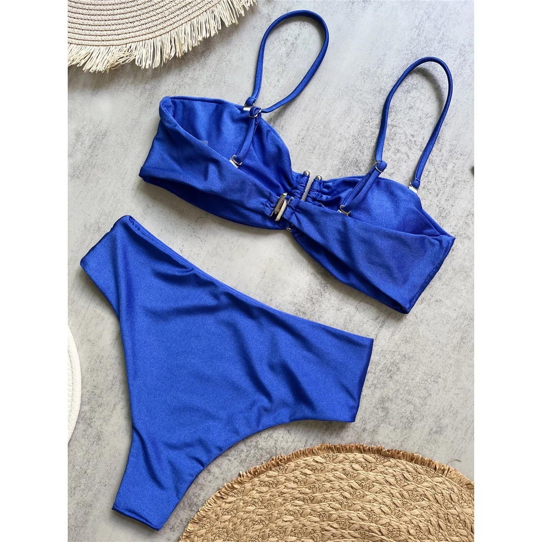 4 Farben, V-förmiger, gepolsterter Damen-Badeanzug, hochtaillierter Bikini, zweiteiliges Bikini-Set, Badebekleidung, Badeanzug, Modell V6583. – Detail 24