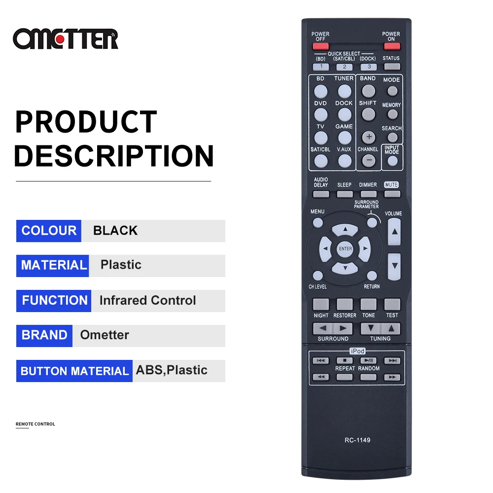 New for Denon AV Receiver Remote Control RC-1149 RC-1158 AVR-390 AVR-391 AVR-1311 AVR-1312 AVR-2105 AVR-2106 AVR-1601 AVR-250