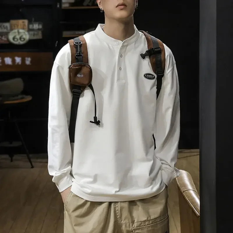 

Male Clothes Size S High Quality Winter New Full Sleeve Luxury 2025 T Shirts for Men Brand Japan Streetwear It Korean Tee F Tops