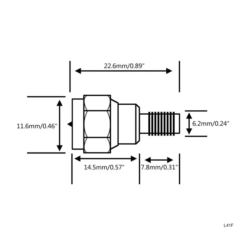 F Male to SMA Female Plug F to SMA Gold Plated Brass Straight Coaxial RF